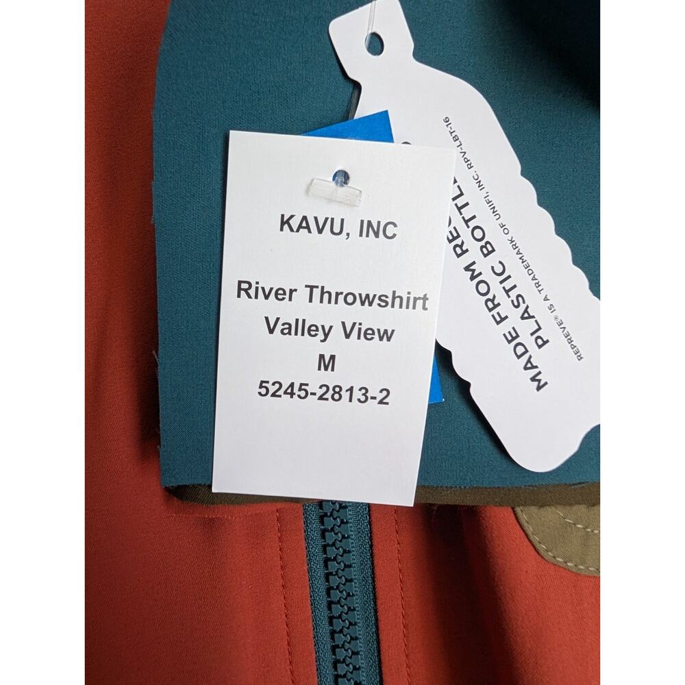 NWT KAVU River Throwshirt Mens M Blue Orange Valley View Lightweight Full Zip - Picture 3 of 5